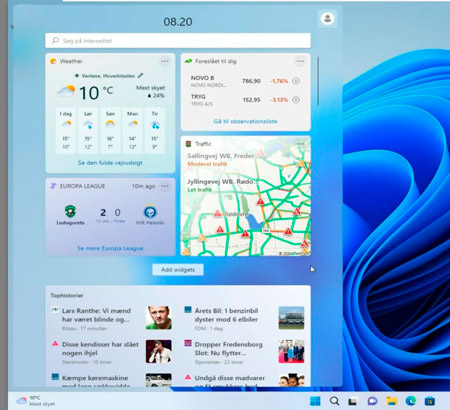 widgets feature in Windows 11